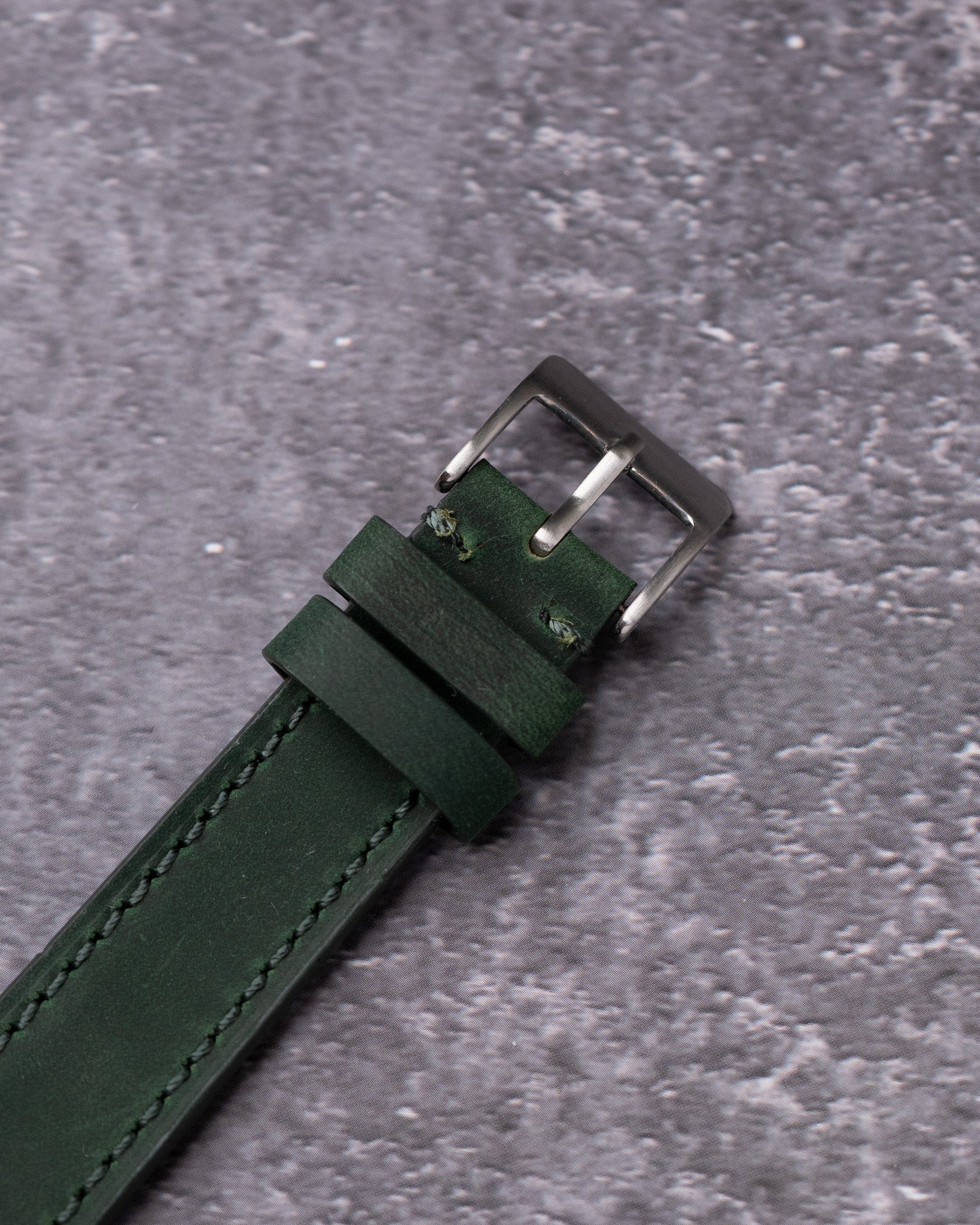 Green leather strap