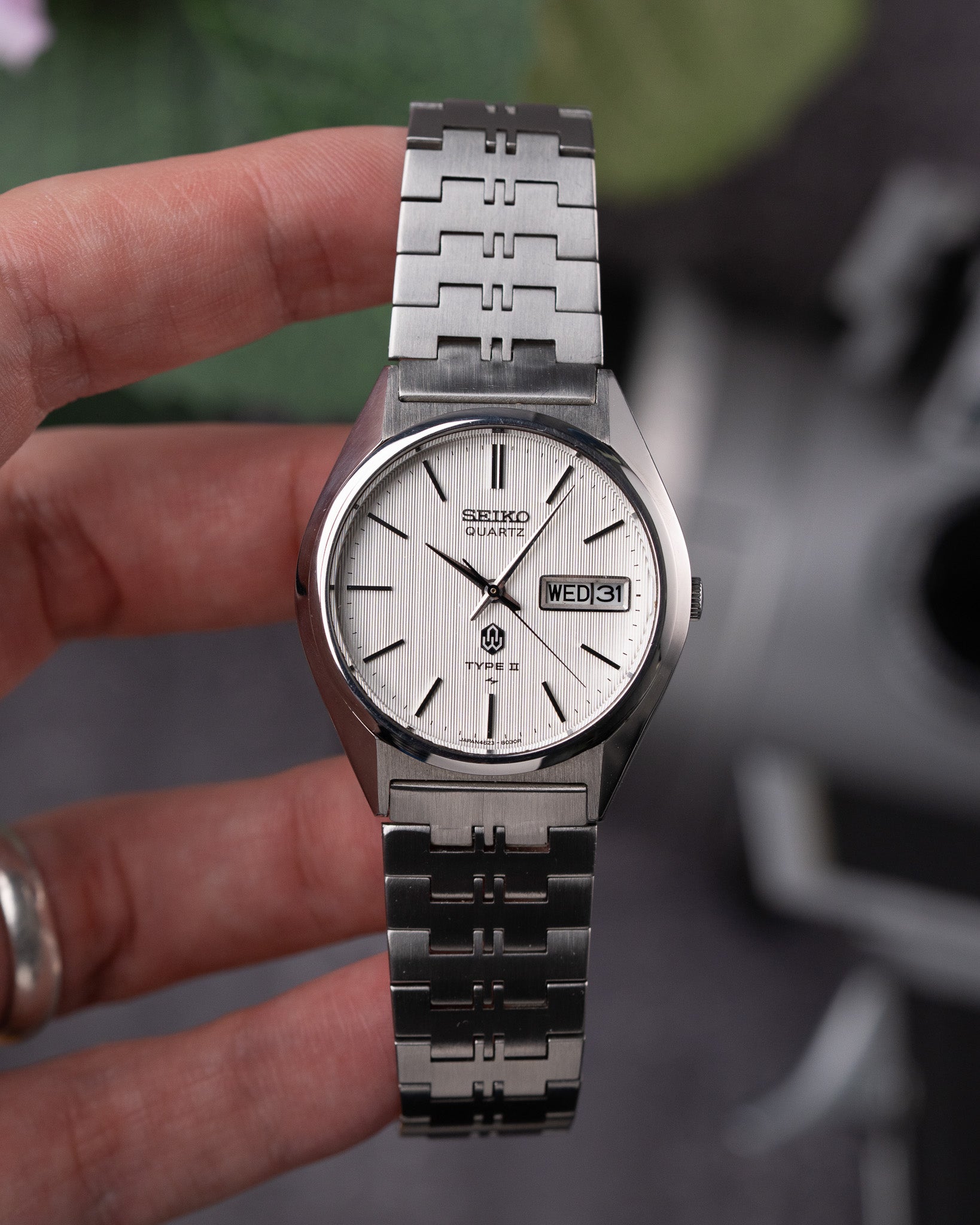 306/稼働 セイコー TYPEⅡ タイプⅡ スクエア クォーツ 4623 Seiko Type II 4623-8020 Striped Dial – WITN Shop